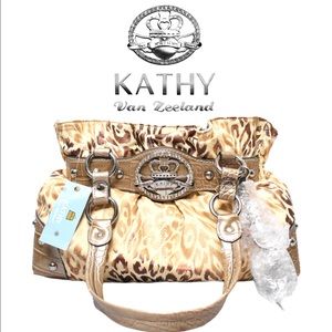 Kathy Van Zeeland Beige Leopard Hobo
